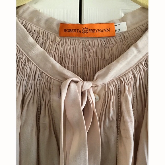Roberta Freyman Silk Tie Neck Blouse - Picture 7 of 7